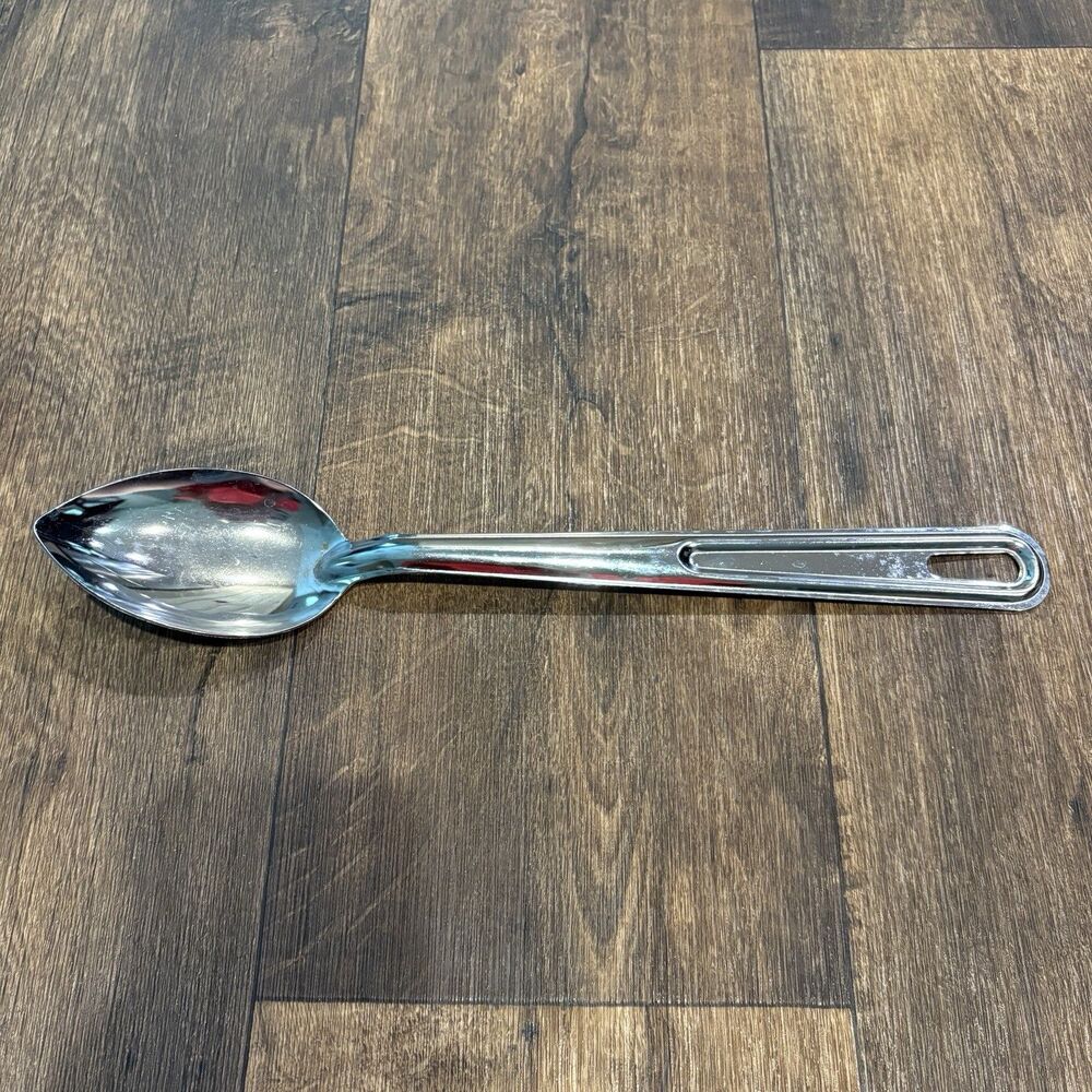 Large Stainless Steel Serving Spoon Korea Mid Century Modern Style 14”